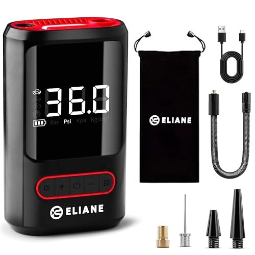 2-in-1 Cordless Tyre Inflator, Portable 150 PSI Air Compressor with 4000 mAh Battery [50% Coupon]
