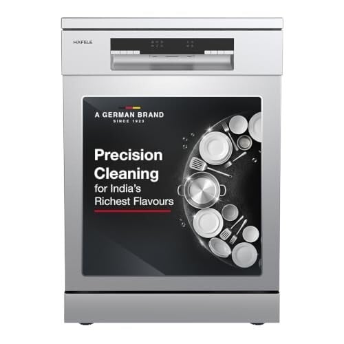 Click to enlarge Hafele Aqua Chrome Dishwasher |13 Place Settings |Upto 70 Utensils |Designed for Indian Kitchens |Free-Standing |Hygienic & High-Performance Cleaning |Premium Stainless Steel Finish |5-Year Warranty