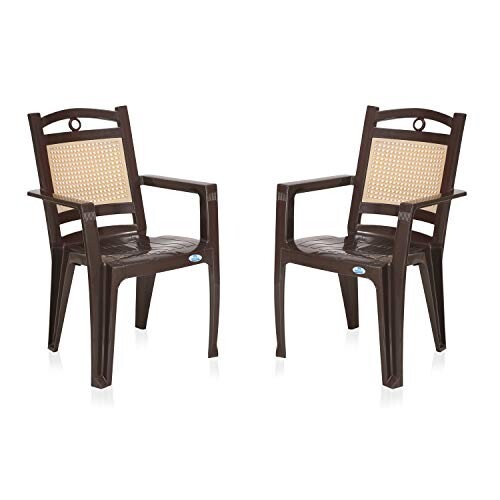 Nilkamal Plastic Chair for Living room with Arm |Set of 2 | 3 Year Warranty