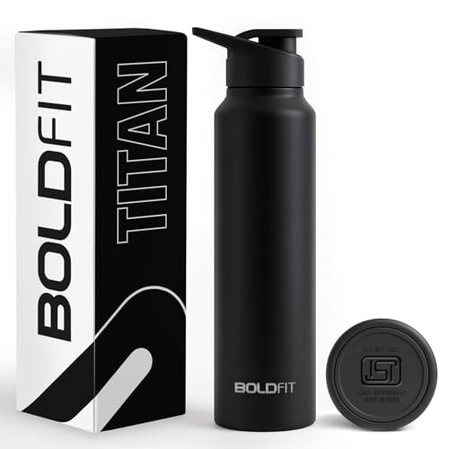 Boldfit Stainless Steel Water Bottle 1 Litre – BPA-Free, Leak-Proof & Rust-Free Metal Bottle with Handle – Lightweight, Food-Grade, Easy to Clean – Ideal for Office, Gym, School, Travel & Fridge Use