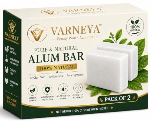 Naturals Pure Alum Bar 100g | Potash Alum (Fitkari) | 100% Natural Crystal Alum | Premium Quality | Ideal for Shaving, Skincare & Traditional Use (Pack OF 2)