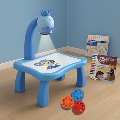 GRAPHENE Drawing Projector Table Set Painting Board Kit 24 Patterns Creative Toy For Girl 3+ Years Kids Boys Doodle Led Magic Drawing pad Trace Draw Smart Sketcher 12 Colorful Pen Book Educa...