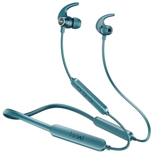 boAt Rockerz 255 Pro+, 60H Battery, Fast Charge, IPX7, Dual Pair,Low Latency,Magnetic Buds, App Support, in Ear Bluetooth Neckband, Wireless with Mic Earphones (Teal Green)