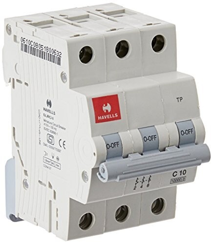 Havells DHMGCTPF010 PVC Plastic 10A MCB TP C Curve (White)