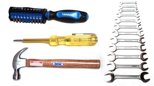 Click to enlarge Taparia TK016 DEP-12, CLH-450, BS-31, 813 Screwdriver, Line Tester, Spanner Set 12 Pc, Claw Hammer Set
