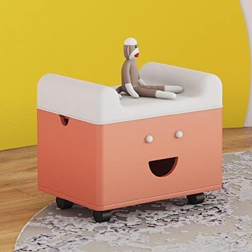 Smartsters Engineered Wood Storage Bench with Wheels | for Kids, Office, Kitchen or Garage | Cushioned Seating with Support | Home Organizer | Coral Paradise Finish | Standard | 17 X 15 X 22 Inches
