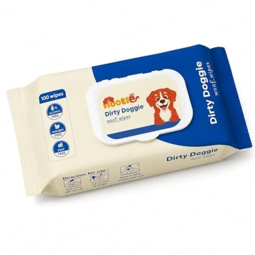 Nootie Vet-Recommended Anti-Bacterial Pet Wipes for Dogs & Cats | Extra Large 19x13cm | Flea & Tick Repellent | Alcohol-Free, Natural Extracts | Paw, Body & Coat Grooming | 100 Wipes - Pack of 1