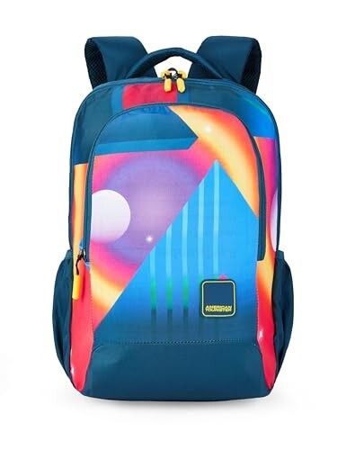 Click to enlarge American Tourister Quad 3.0 Style 01 | 33.5L Backpack | School Bag | 3 Compartments | School & College Backpack for Girls and Boys | Spacious Interiors | Legion Blue | 1 Yr Global Warranty