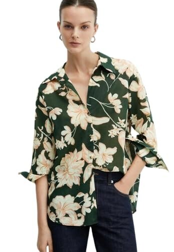 Leriya Fashion Women's Rayon Oversized Fit Crop Top Korean Style Long Sleeve Oversized Button Down | Workwear Top for Office & Casual Wear