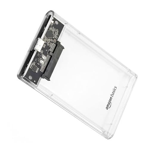 Click to enlarge Amazon Basics 2.5" SATA SSD Enclosure Case, USB 3.0 to SATA Tool-Free External Hard Disk Case with Fast Transfer Speed Up to 5 Gbps & Up to 6TB Storage Capacity Compatible with 2.5 SSD/HDD