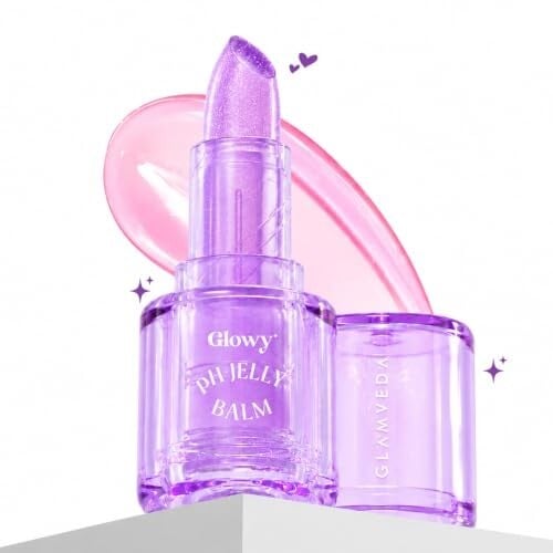 Glamveda Glowy pH Jelly Lip Balm | Custom Pink Tint + Glossy Shine | Hydrating & Non-Sticky Lip Balm | 4g