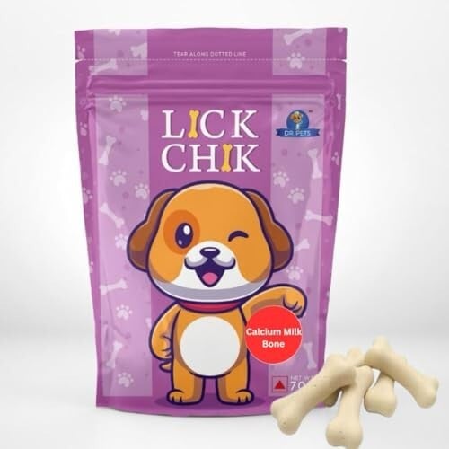 Dr. Pets Pack of 2 (120g Each) Lickchik Calcium Milk Bone Dog Treats