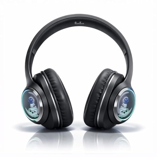 PunnkFunnk Astro Junior Wireless Bluetooth Headphones with BT 5.3, Noise Cancelling, Hi-Res Audio, 40mm Drivers, Deep Bass, Memory Foam Ear Cushions, Over-Ear Headset for Kids, Teens & Adults (Black)