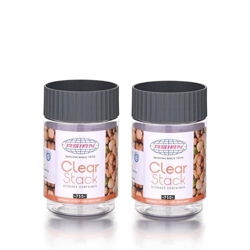Asian Plastowares - Clear Stack Jar (750ML X 2)