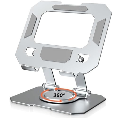 Dyazo Aluminium Tablet Stand Holder with 360° Rotating Base, Multi Angle Adjustments -Silver