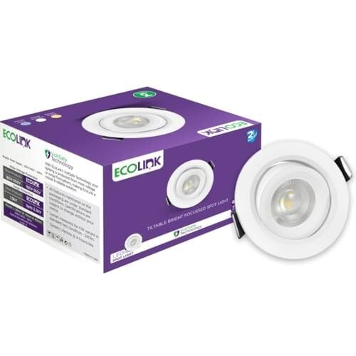 EcoLink Polycarbonate 3W LED Tiltable Spot Light | Spot Light for Display & Home Decoration | Cut Out: 63Mm, Color: Warm White, Pack of 1