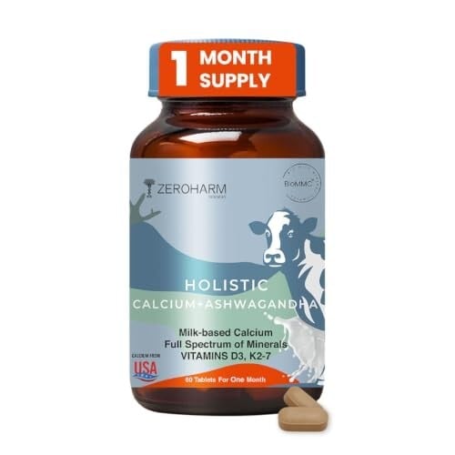 ZEROHARM Holistic Calcium + Ashwagandha, 60 Tablets