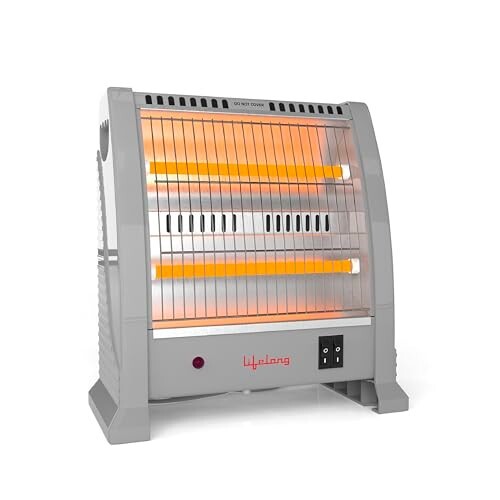 Lifelong Dyno 800 Watts Quartz Room Heater for Home with 2 Power settings, ISI Certified, 2 Rod Heater for Room |Cord Length 1.5 Meter| 1 Year Manufacturer's Warranty (LLQH925, Grey)
