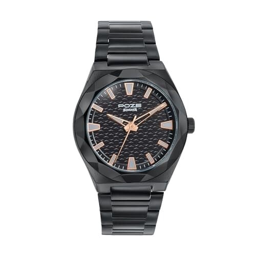 Sonata Poze 9 with Quartz Analog with Sheet Metal Strap Watch for Men