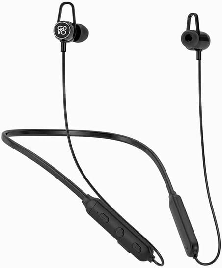 GOVO GOKIXX 421 Bluetooth Wireless Neckband in Ear Earphone with Mic, 10H Long Battery, 10mm Drivers, Magnetic Earbuds, Integrated Controls & Lightweight Design (Platinum Black)
