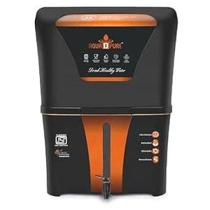 AQUA D PURE Alkaline RO Water Purifier 12L RO+UV+UF+TDS Control with Goodness of copper 12 Liter Large Storage Tank, Suitable for all type of water supply. (color: Black)