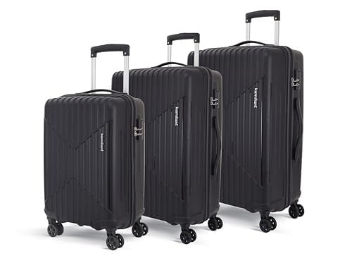 KAMILIANT by American Tourister Savvy|Trolley Bag Set of 3 (55+70+80 cms) for Travel| Hard Case Polypropylene (PP) Suitcase|360° 8-Wheel Spinner Luggage Trolley|Combination Lock|Black