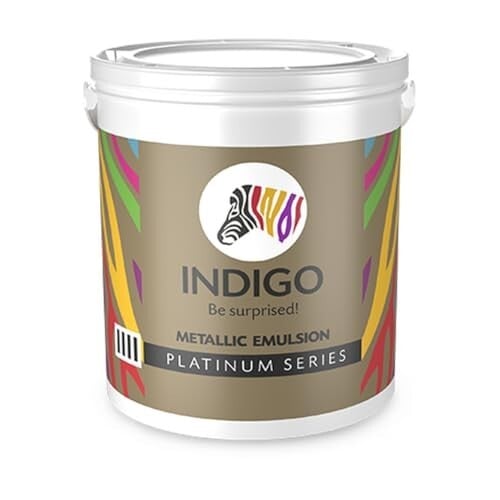 Indigo Metallic Emulsion Platinum Series – Sparkling Metallic Texture Wall Paint | 4 L Fire Red