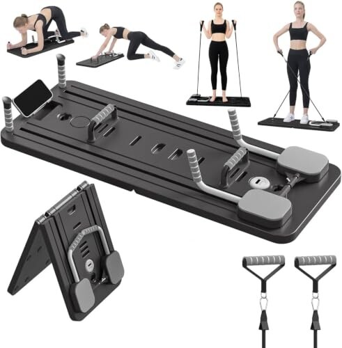 2026 Advanced Pilates Reformer – Foldable Home Gym Board | Portable Multifunctional Pilates Equipment for Home & Studio Workouts | Upgraded Sliding Pilates Reformer Machine