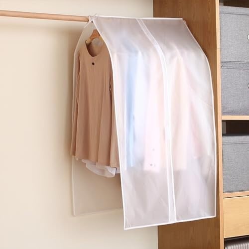 Wolpin Clothes Cover for Men's Blazer/Dress/Saree, Dust-proof Jacket Organiser, Wardrobe Organiser (60 x 120 cm) 1Pc, Ethylene Vinyl Acetate