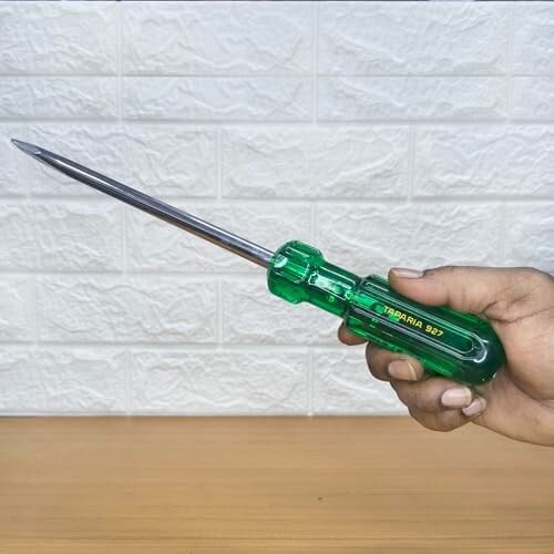 MOQ - 2 Taparia 927 Steel (10.0 X 1.2Mm) Flat Tip Screw Driver (Green&Silver), 1 Pc