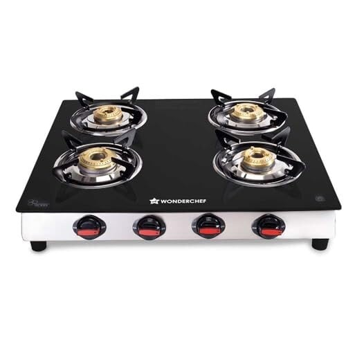 Wonderchef Galaxy 4 Burner Cooktop | 2 Medium, 2 Small Wide Spaced Burners