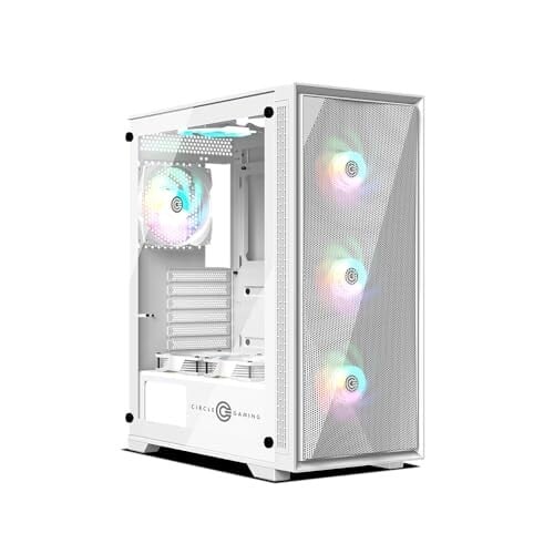 Circle Furious MESH 240 ARGB Mid- Tower Computer Case | Gaming Cabinet - White