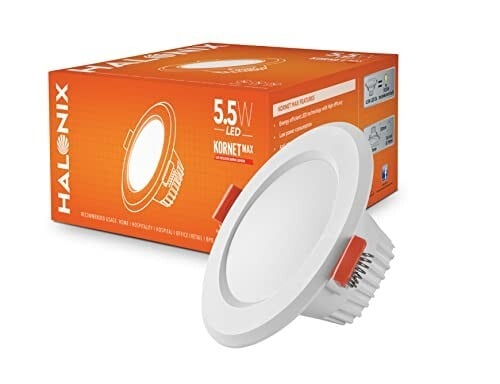 Halonix Kornet 5.5-Watt Concealed downlighter | Junction Box Downlighter (Pack of 1, White), Polycarbonate