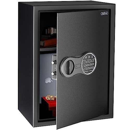 Click to enlarge Lifelong 56L Digital Safe Locker Box for Home & Office | Electronic Keypad Security Tijori for Cash, Jewellery & Gold | Black