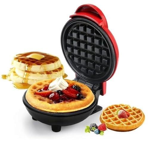 Compact 4-Inch Electric Waffle Iron & Sandwich Maker for Breakfast & Snacks