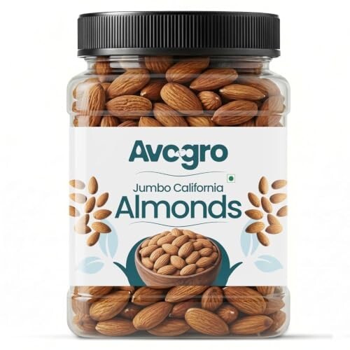 Avogro Premium California Almonds 1kg | Crunchy Natural Badam Whole Nuts for Snacking Baking Cooking Desserts Dry Fruit Gift Pack Fresh Handpicked Kernels
