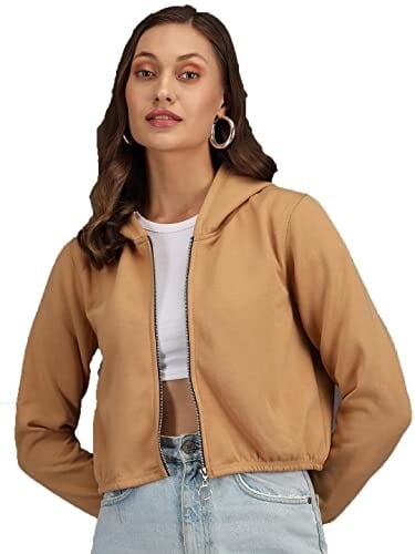 KOTTY Women's Fleece Hooded Neck Sweatshirt [Select Size - L]