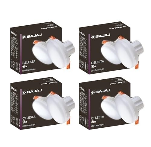 Bajaj Polycarbonate Celesta LED Downlight 3-in-1 Colour | 5W LED Downlight | Long Life of 25000 Hours (Pack of 4)