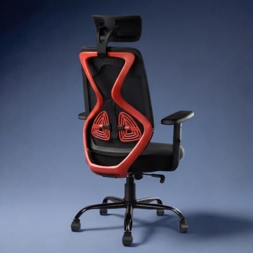 Click to enlarge CELLBELL C190 Berlin Office Chair, High Back Mesh Ergonomic Home Office Desk Chair (Red - Black)