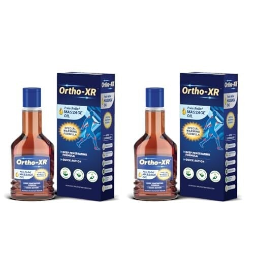 Ortho XR Ayurvedic Pain Relief Massage Oil 55ml x 2 | Instant Relief for Back, Knee, Joint, Neck, Shoulder, Muscle & Arthritis Pain | Special Warming Formula | Herbal & Skin-Friendly | 110 ml