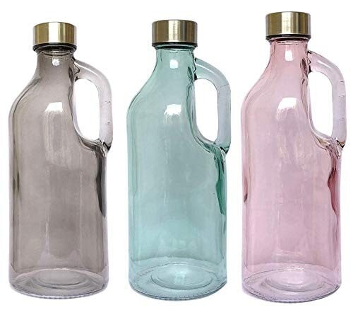 Glass Water Bottle for Fridge with Handle 1000 ml(Random Color) (2)