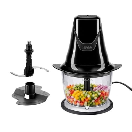 Click to enlarge Sujata Chopcraft Electric Chopper 900ml, Vegetable Chopper for Kitchen | Dual Speed | 3200 RPM High Speed Motor | Stainless Steel Blades | Chop, Mince, Whip & Blend | Black