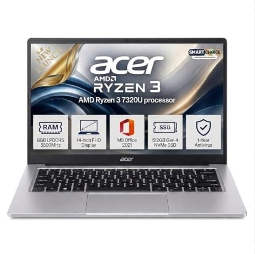 Acer One Pro Smartchoice, AMD Ryzen 3-7320U 8GB DDR5 RAM