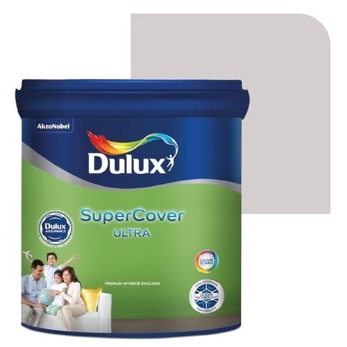 Dulux SuperCover Ultra - Premium Interior Emulsion Paint For Walls and Ceilings | Violet (4L, Mute Rain, 4 Years Warranty)