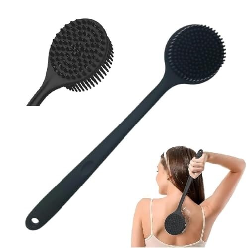 Xmart India Silicone back scrubber for bathing with Long Handle for Shower – Soft, BPA-Free silicone body scrubber for bathing| Deep Cleaning, Dirt Removal, Exfoliating body scrubber for women & Men (Multi-Color)