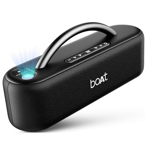 boAt Stone Lumos 60W Bluetooth Speaker with 7 LED Projection Modes & TWS | 9H Playtime (Midnight Black)