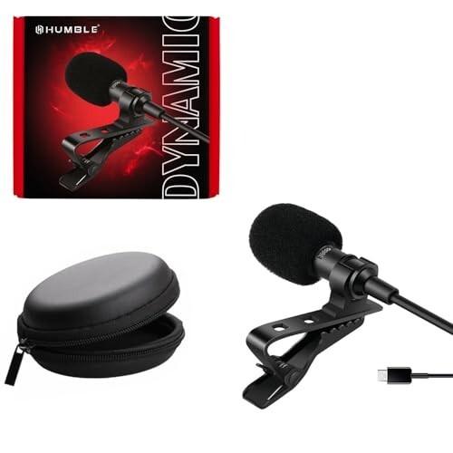 Click to enlarge Humble HB-C01 Lavalier Lapel Condenser Mic for Android, USB Type C Microphone for YouTube Vlogging Facebook Interview Livestream Video Recording and All(1.5 Meter)