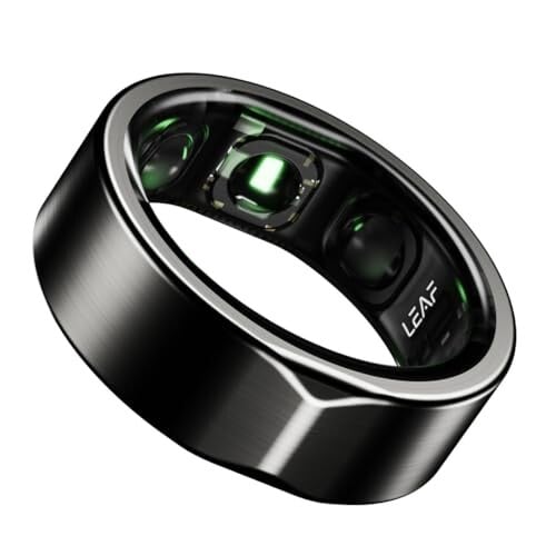 Click to enlarge Leaf Halo Smart Ring | Health Tracker | Sleep, Fitness, Stress | Includes 30+ Workout Modes | Battery upto 10 Days | Buy Sizing Kit First | Track Steps, HRV, SPO2 & Periods | Carbon Black - Size 7