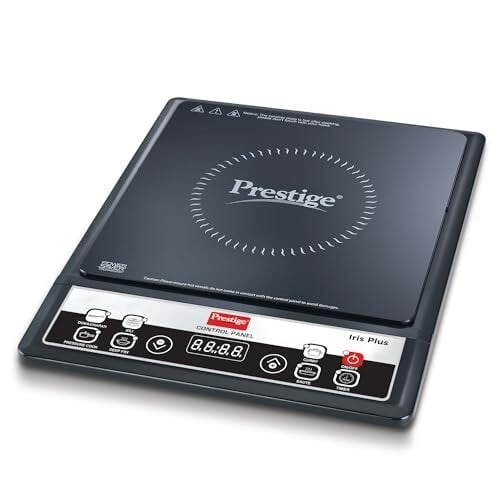 Prestige Iris Plus 1600 Watts Induction Cooktop | 4KV Surge Protection | Black | BIS Certified