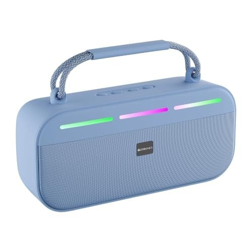 Click to enlarge Zebronics Sound Feast 45 Portable Bluetooth Speaker, 20W RMS, Up to 5h Playback, 6.6cm Driver, Deep Bass, 4 RGB Modes, BT v5.4, USB, mSD, TWS, Type-C Charging, Carry Handle (Blue)